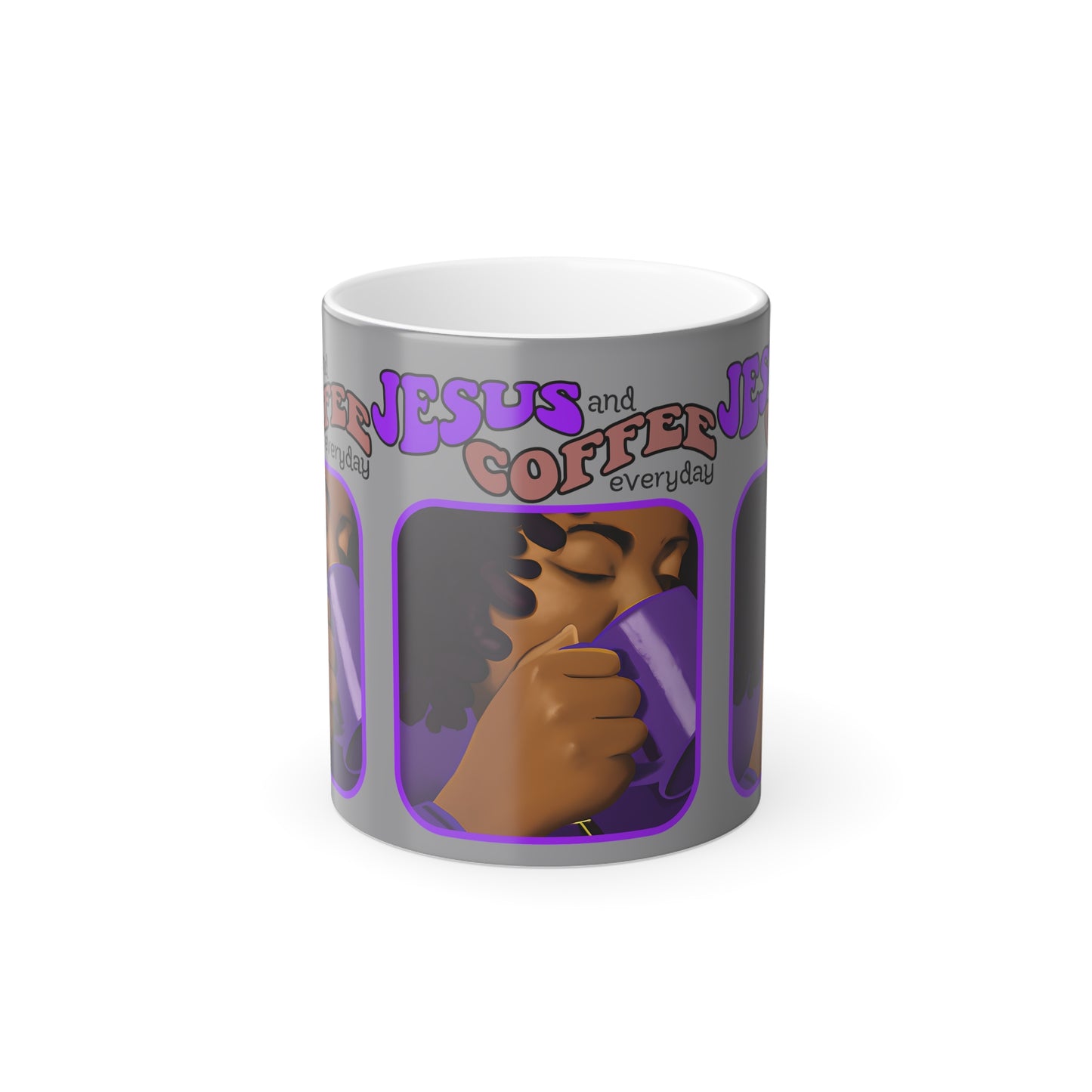 Beautiful Grey Color Morphing Mug, 11oz