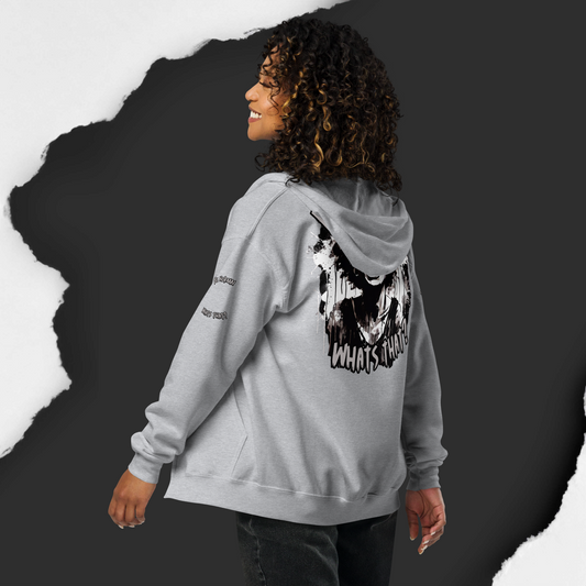 What's Normal, Unisex heavy blend zip hoodie Fabric Fleece
